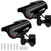 AlfaView Cámara Falsa- Cámara de Vigilancia Falsa Solar- Cámara de Seguridad CCTV Falsa de Imitación- con Luz LED…